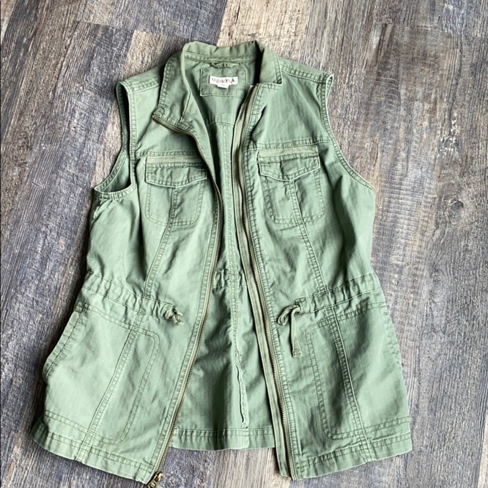 Merona green cargo vest